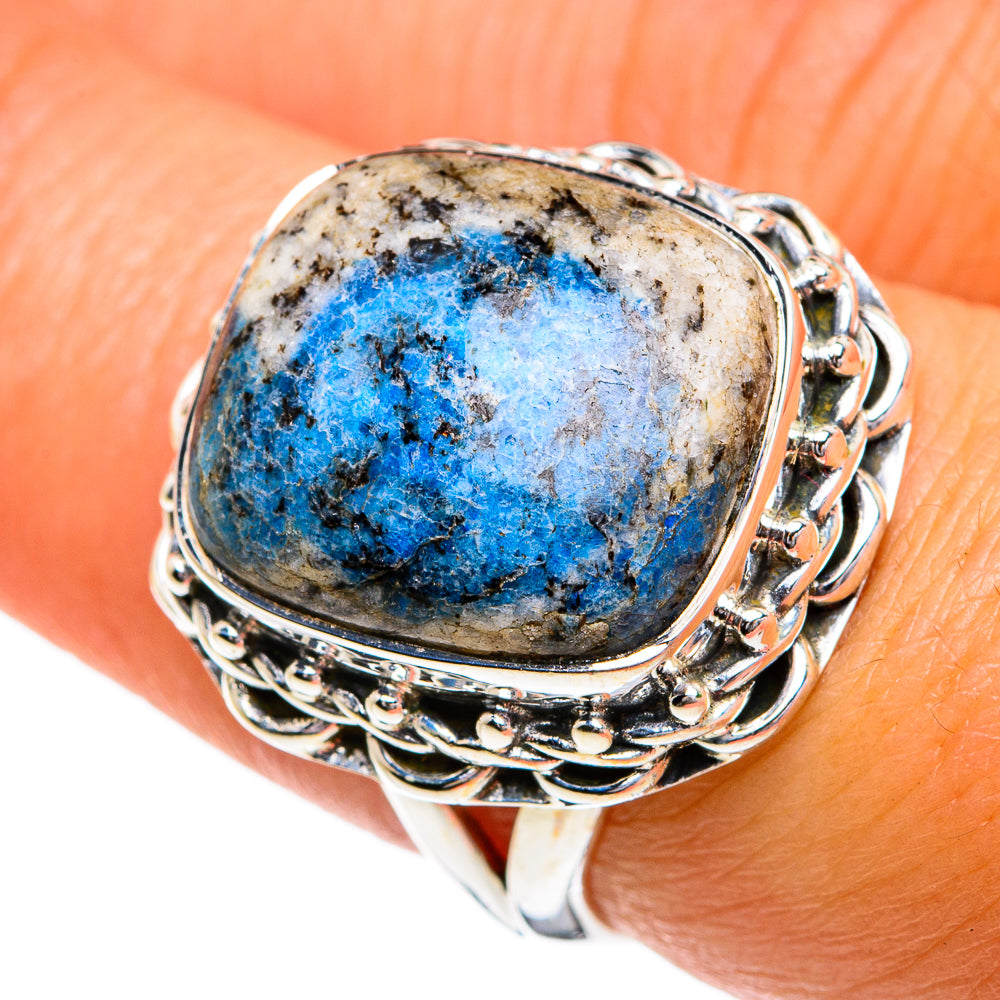 K2 Blue Azurite Rings handcrafted by Ana Silver Co - RING80245