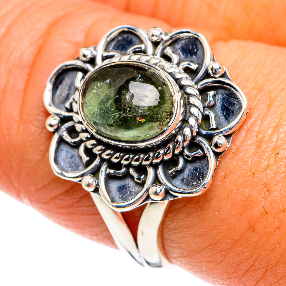 Green Tourmaline Rings handcrafted by Ana Silver Co - RING80254