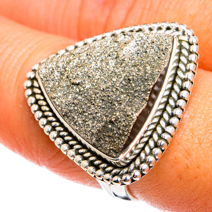 Spectro Pyrite Druzy Rings handcrafted by Ana Silver Co - RING80264