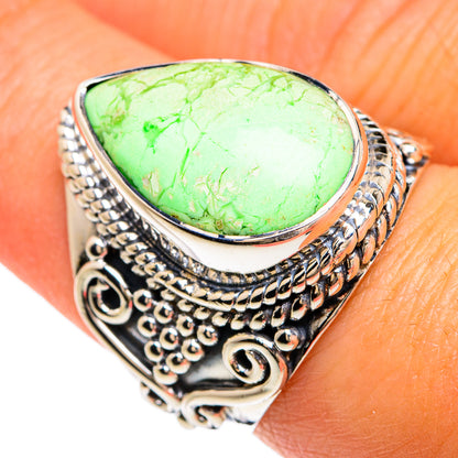 Lemon Chrysoprase Rings handcrafted by Ana Silver Co - RING80278