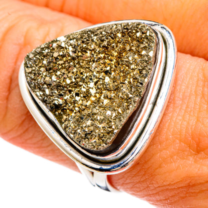 Spectro Pyrite Druzy Rings handcrafted by Ana Silver Co - RING80293