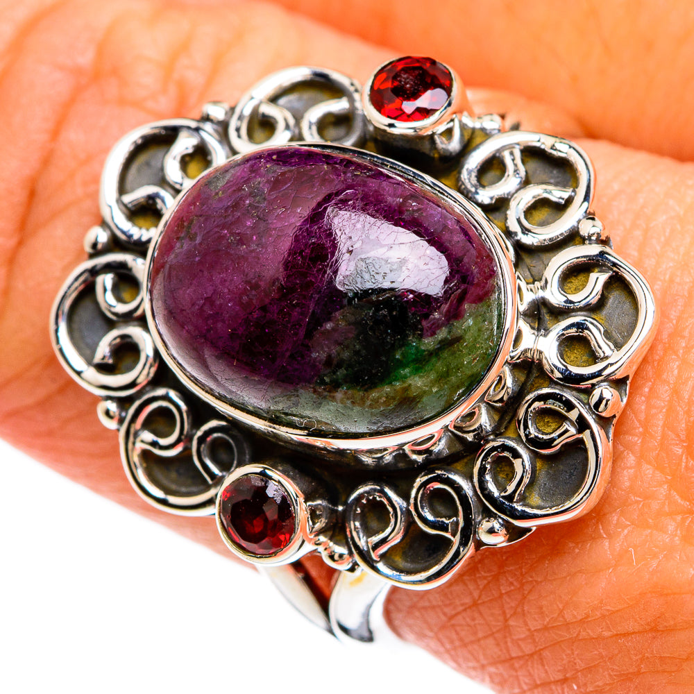 Ruby Zoisite Rings handcrafted by Ana Silver Co - RING80298