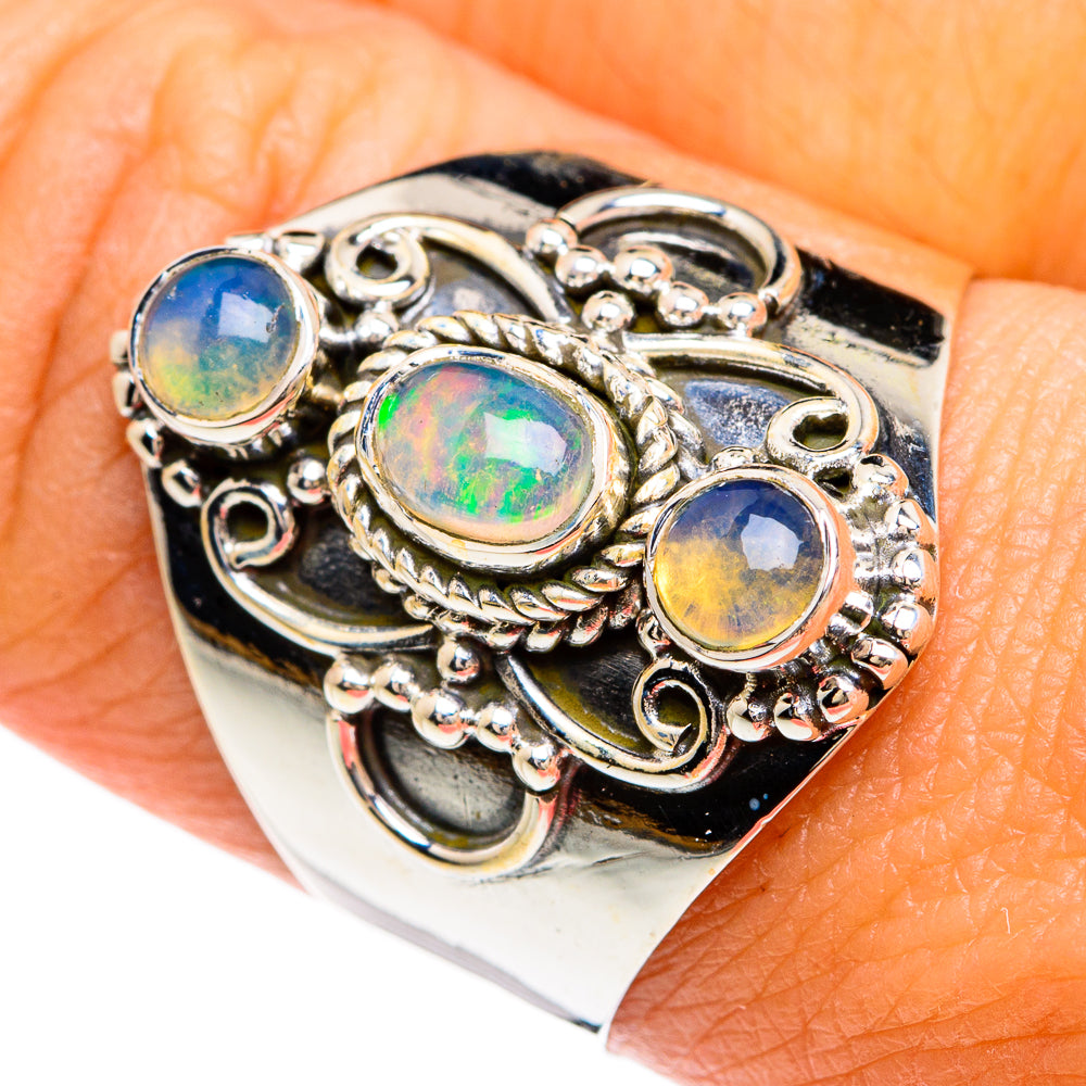 Ethiopian Opal Rings handcrafted by Ana Silver Co - RING80300