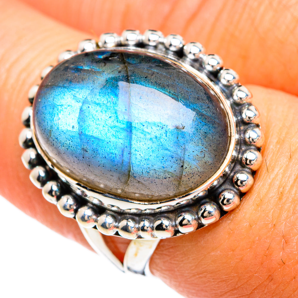 Labradorite Rings handcrafted by Ana Silver Co - RING80305