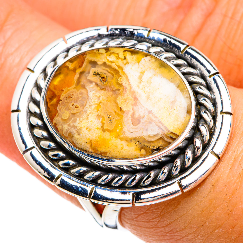 Plume Agate Rings handcrafted by Ana Silver Co - RING80318