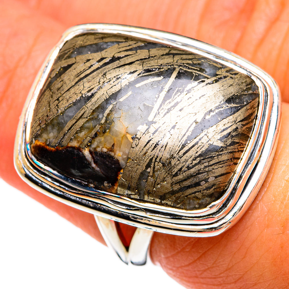 Pyrite Agate Rings handcrafted by Ana Silver Co - RING80324