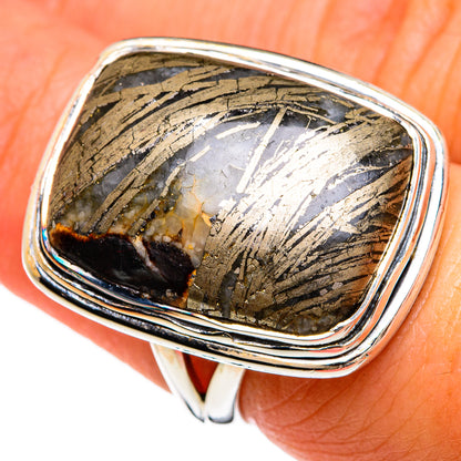 Pyrite Agate Rings handcrafted by Ana Silver Co - RING80324