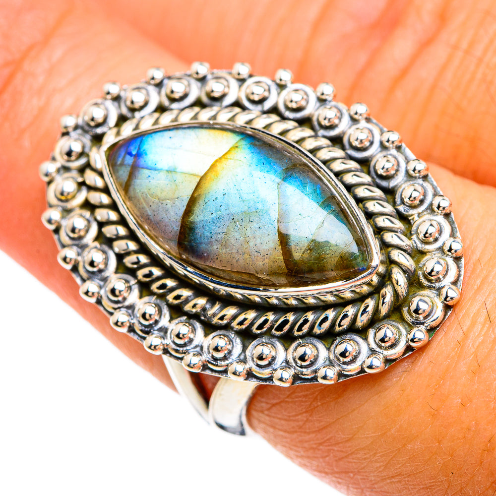 Labradorite Rings handcrafted by Ana Silver Co - RING80334
