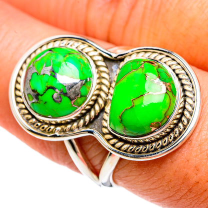 Green Copper Composite Turquoise Rings handcrafted by Ana Silver Co - RING80340