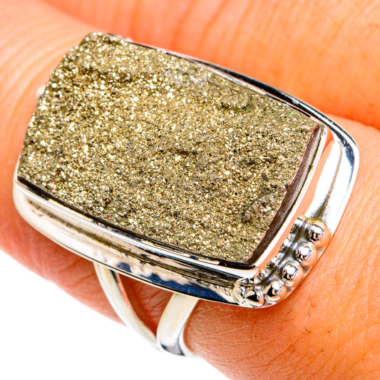 Pyrite Druzy Rings handcrafted by Ana Silver Co - RING80351