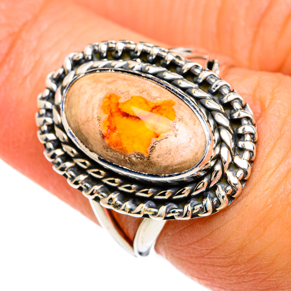 Mexican Fire Opal Rings handcrafted by Ana Silver Co - RING80356
