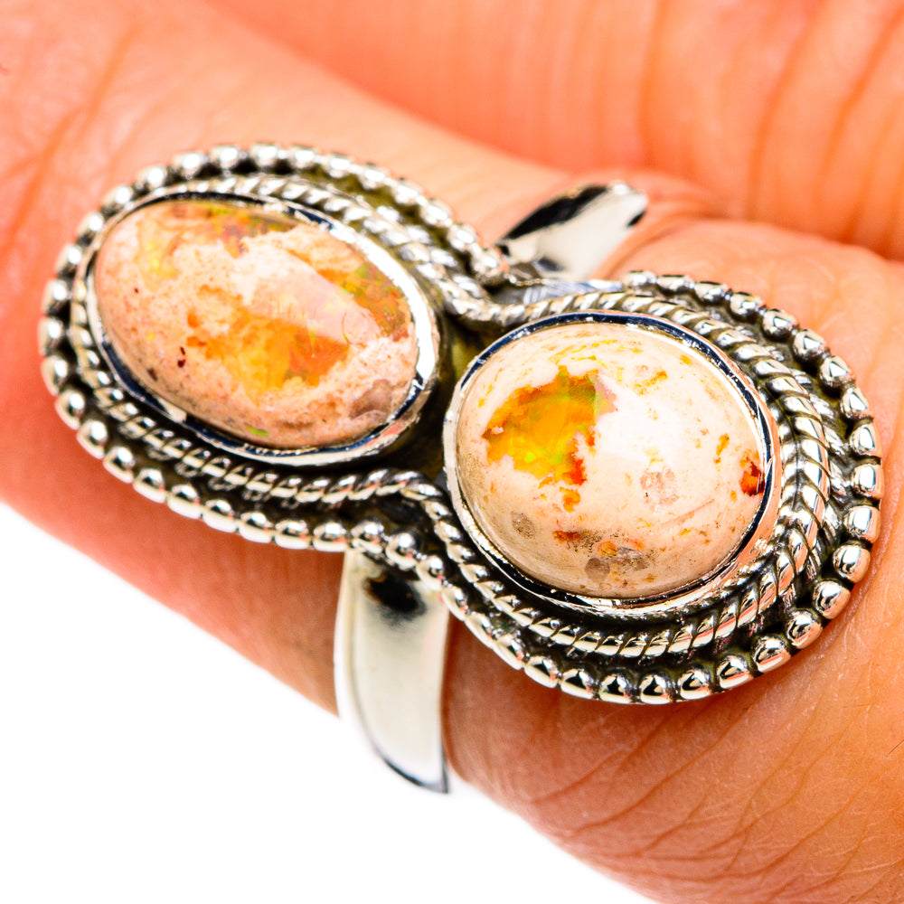 Mexican Fire Opal Rings handcrafted by Ana Silver Co - RING80357