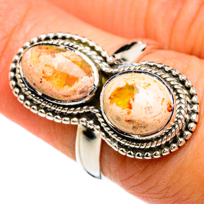 Mexican Fire Opal Rings handcrafted by Ana Silver Co - RING80357