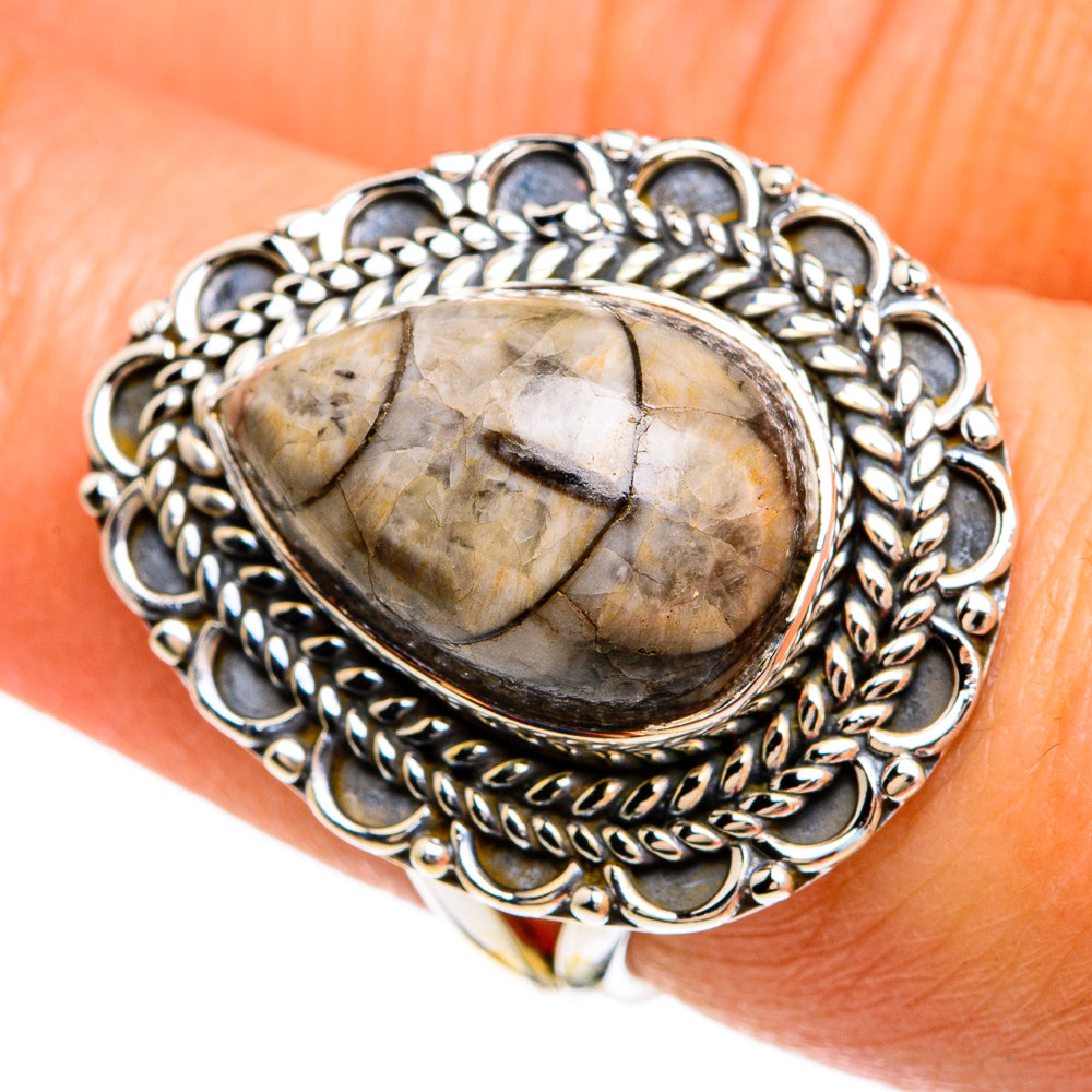 Orthoceras Fossil Rings handcrafted by Ana Silver Co - RING80359