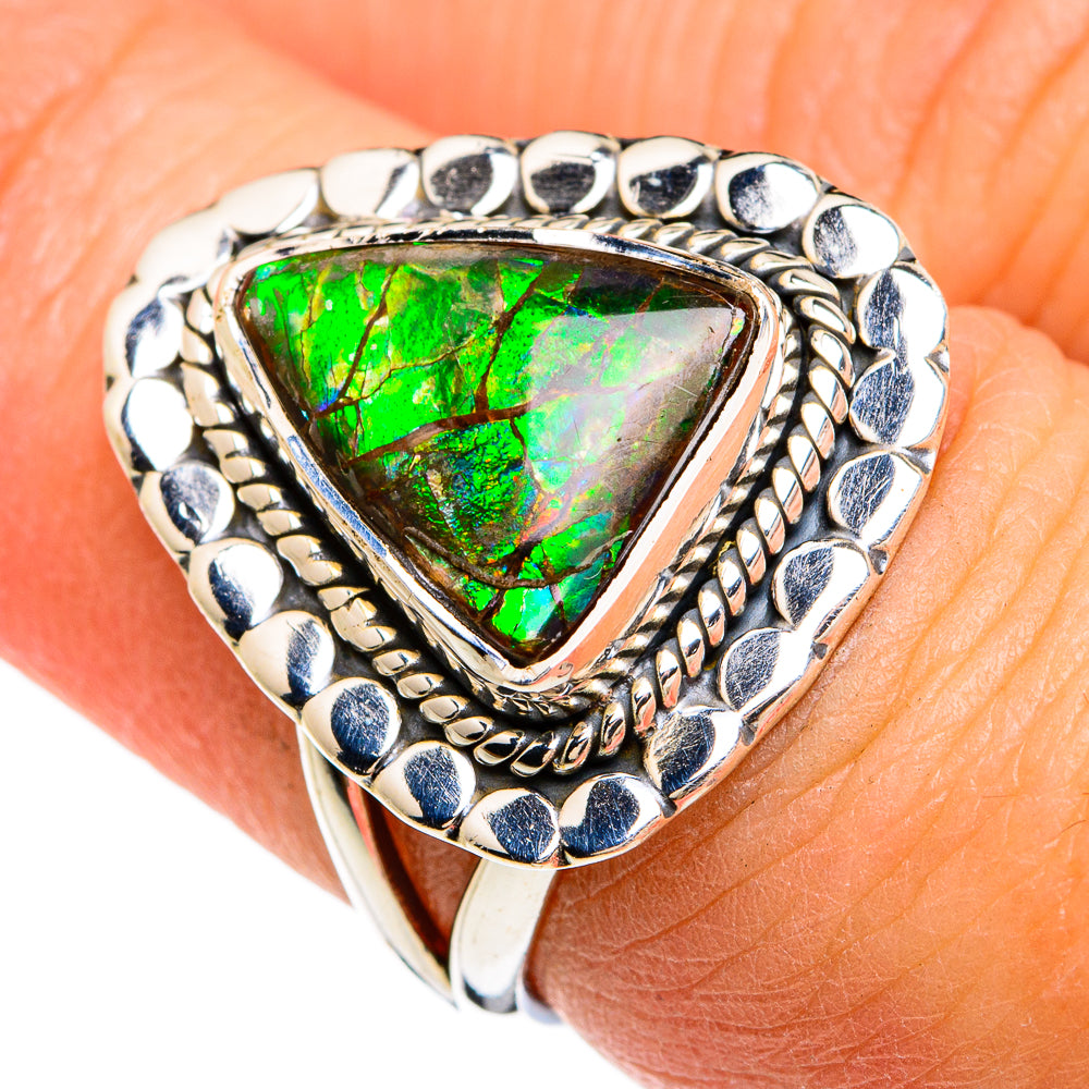 Ammolite Rings handcrafted by Ana Silver Co - RING80369