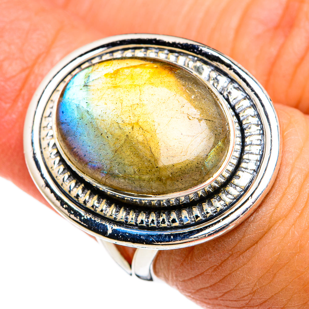 Labradorite Rings handcrafted by Ana Silver Co - RING80371