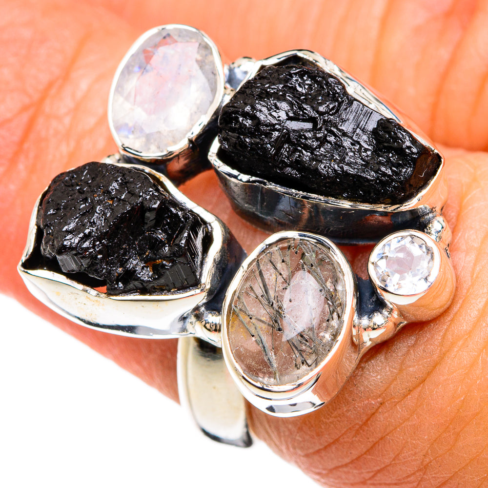Black Tourmaline Rings handcrafted by Ana Silver Co - RING80379