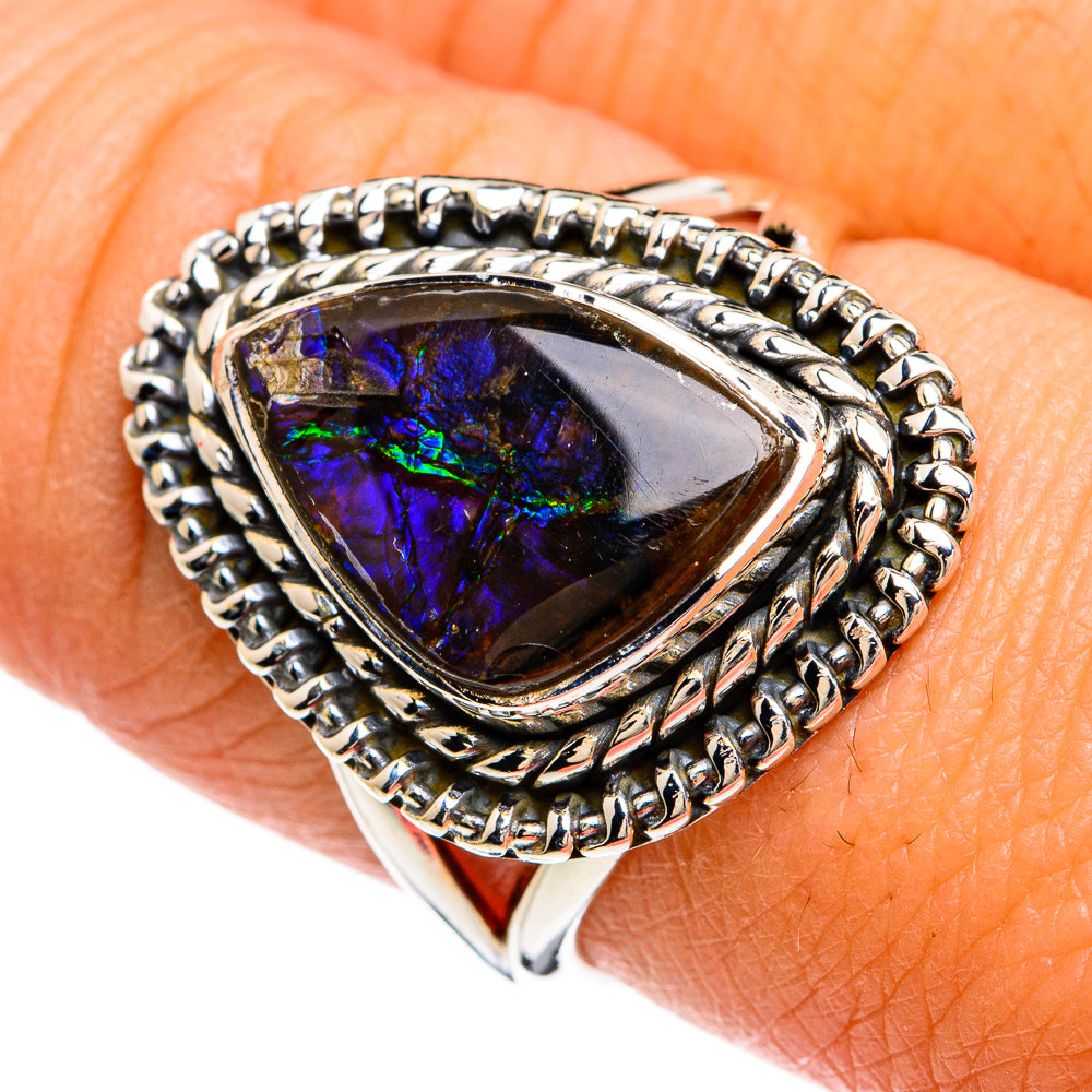 Ammolite Rings handcrafted by Ana Silver Co - RING80383