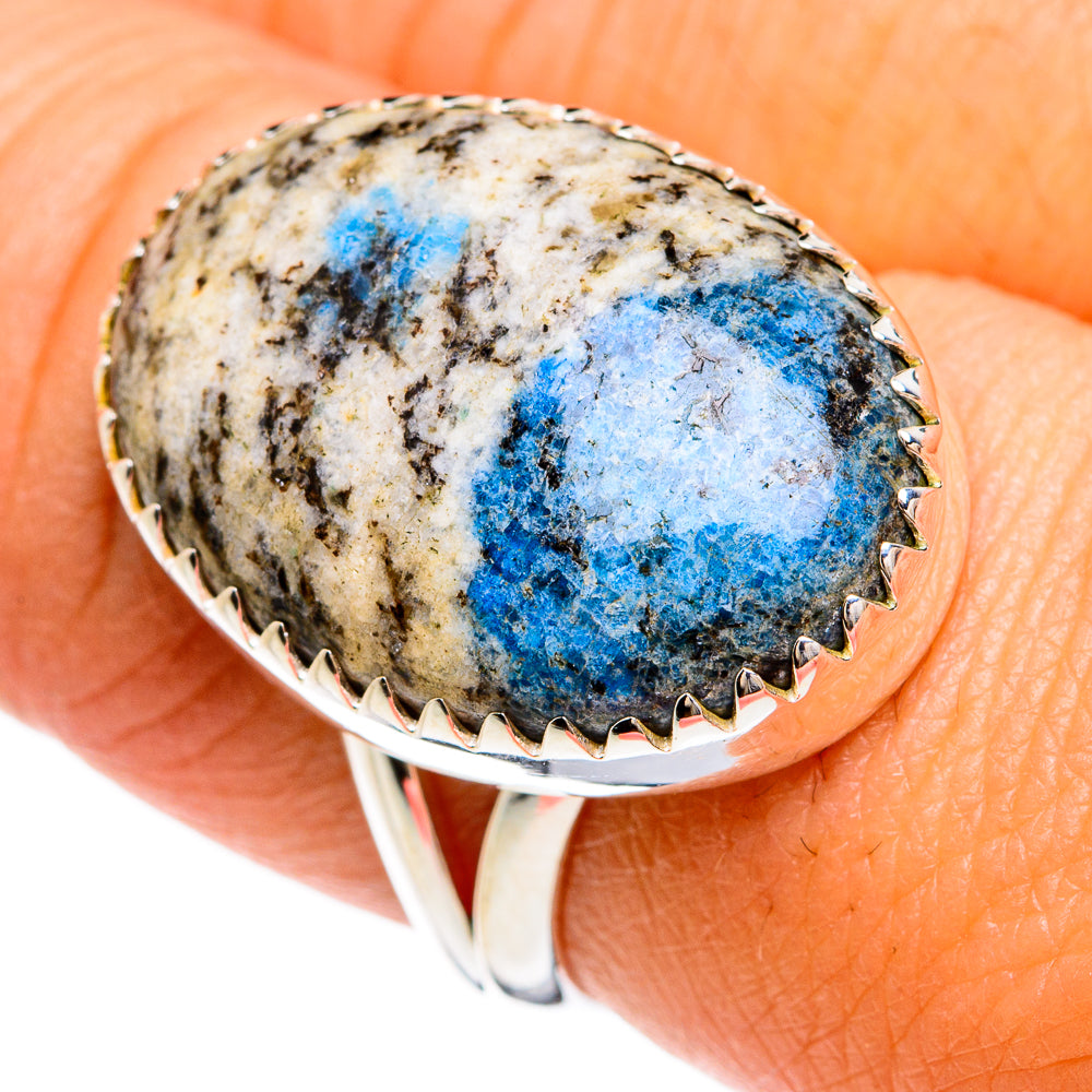 K2 Blue Azurite Rings handcrafted by Ana Silver Co - RING80389