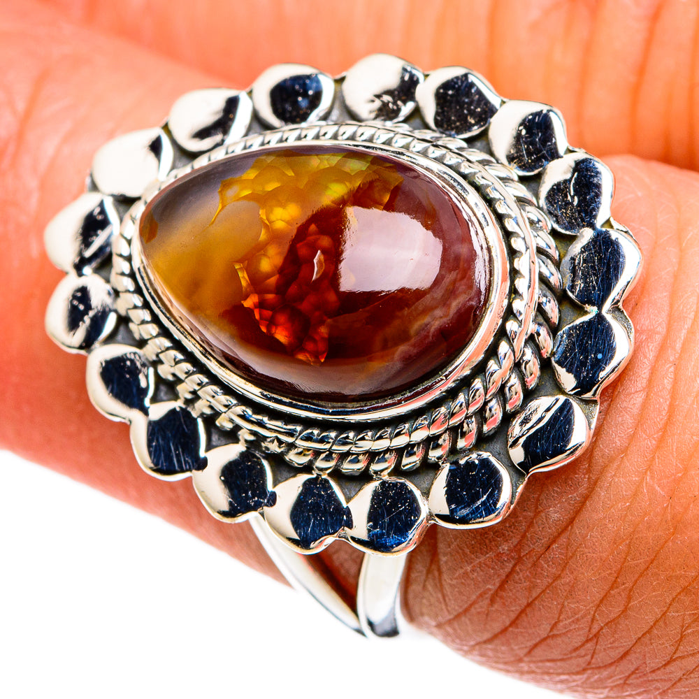 Mexican Fire Agate Rings handcrafted by Ana Silver Co - RING80399