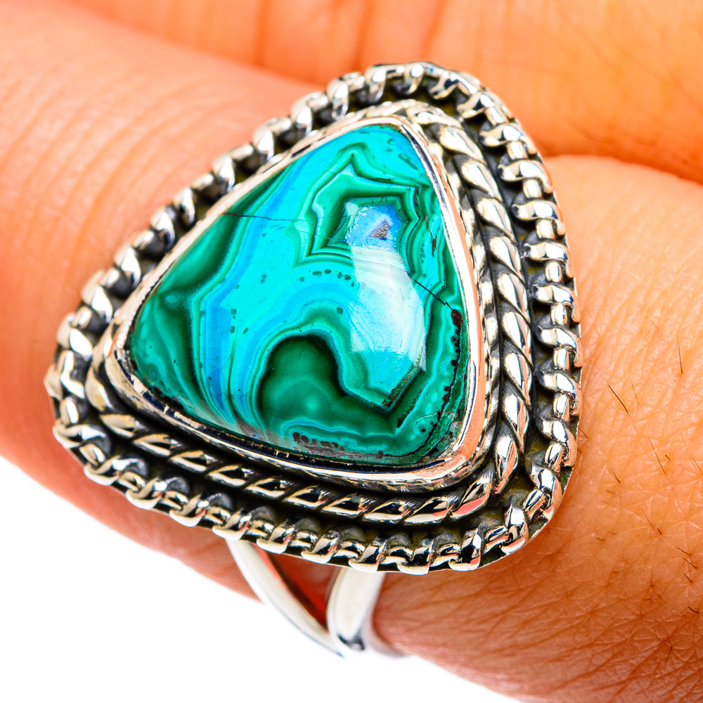 Malachite In Chrysocolla Rings handcrafted by Ana Silver Co - RING80419