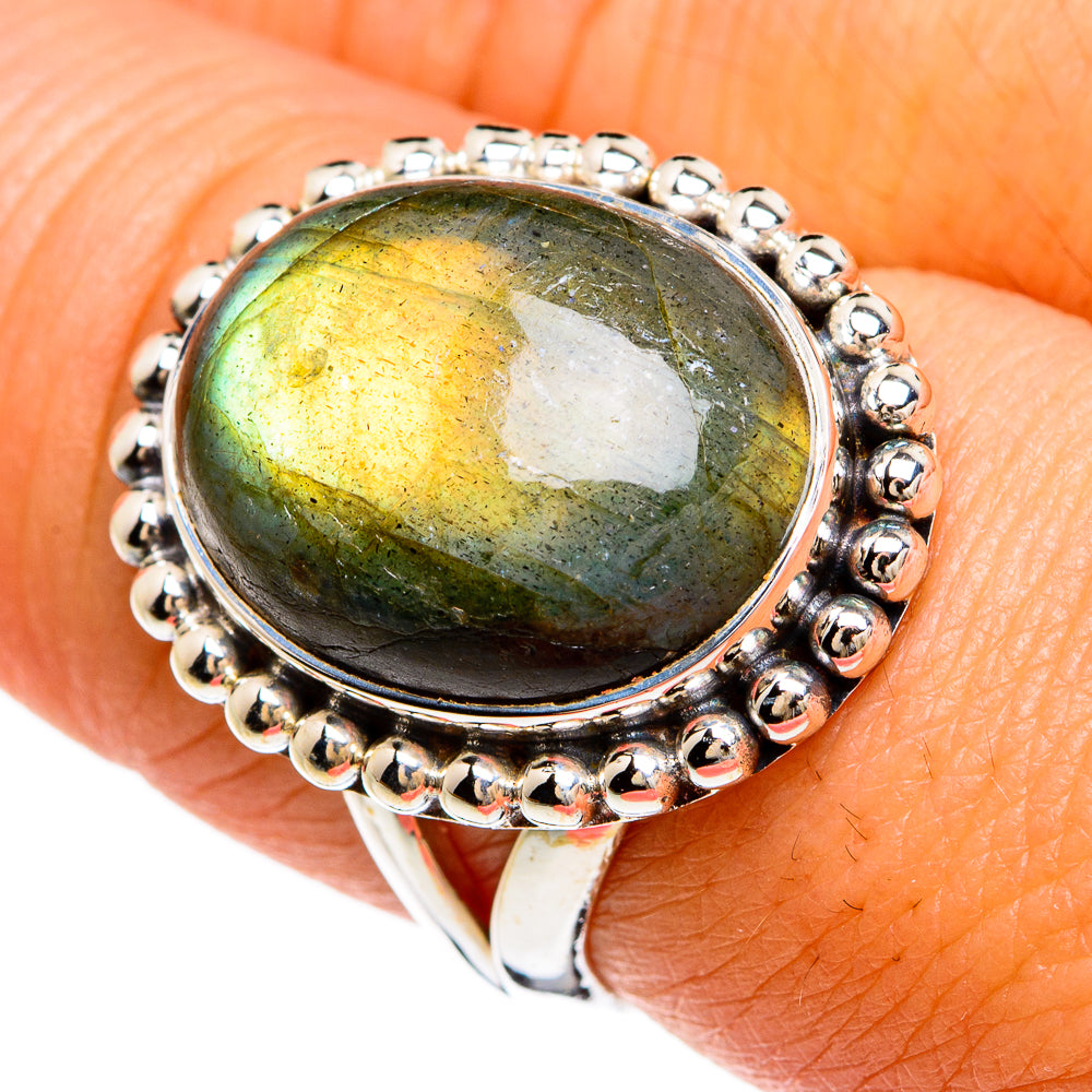 Labradorite Rings handcrafted by Ana Silver Co - RING80422