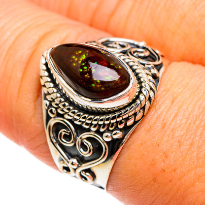 Mexican Fire Agate Rings handcrafted by Ana Silver Co - RING80424