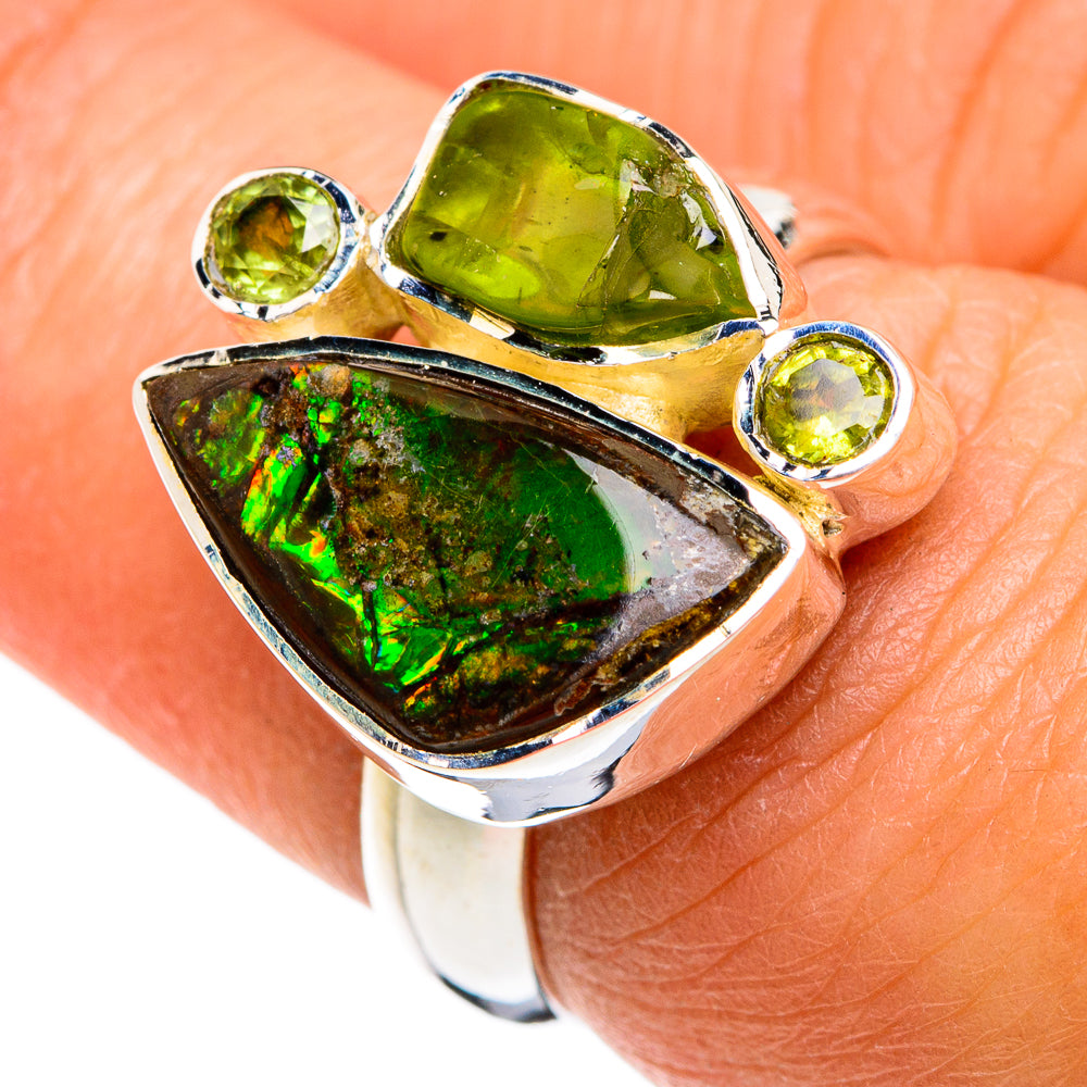 Ammolite Rings handcrafted by Ana Silver Co - RING80442