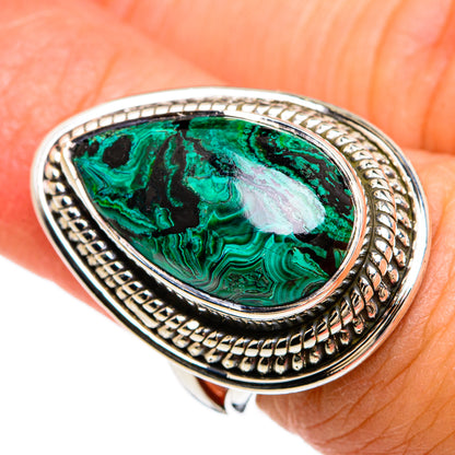 Malachite In Chrysocolla Rings handcrafted by Ana Silver Co - RING80443