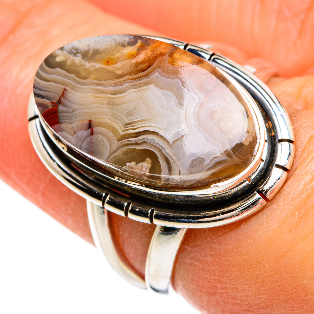 Laguna Lace Agate Rings handcrafted by Ana Silver Co - RING80447