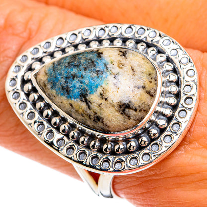 K2 Blue Azurite Rings handcrafted by Ana Silver Co - RING80464