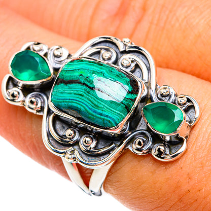 Malachite In Chrysocolla Rings handcrafted by Ana Silver Co - RING80466