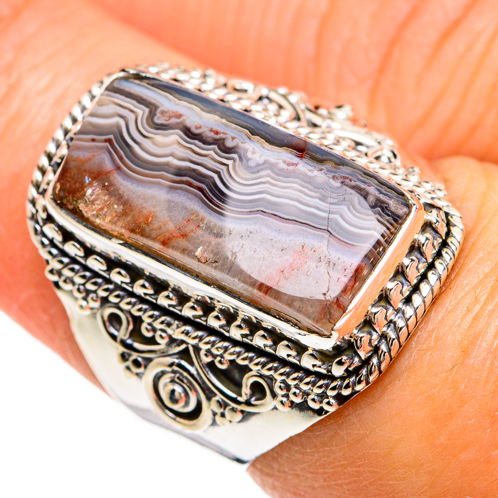 Lake Superior Agate Rings handcrafted by Ana Silver Co - RING80472