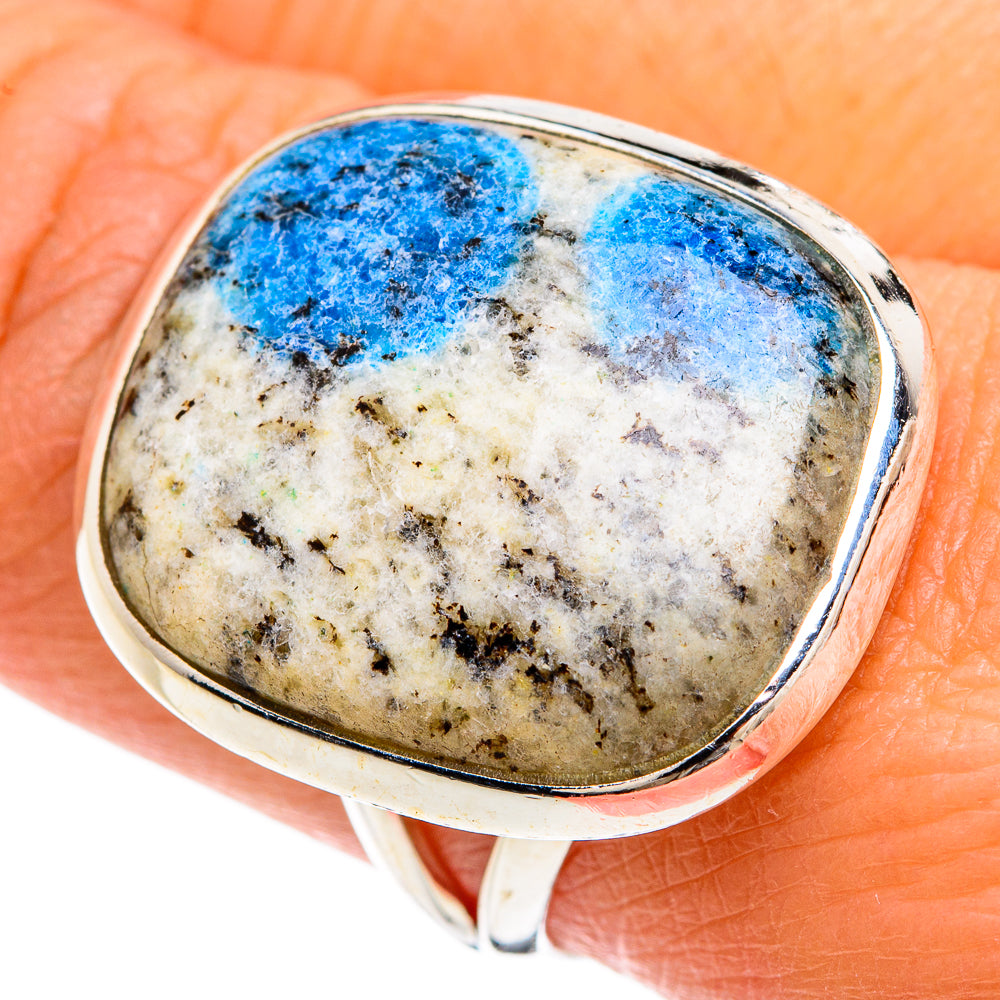 K2 Blue Azurite Rings handcrafted by Ana Silver Co - RING80482