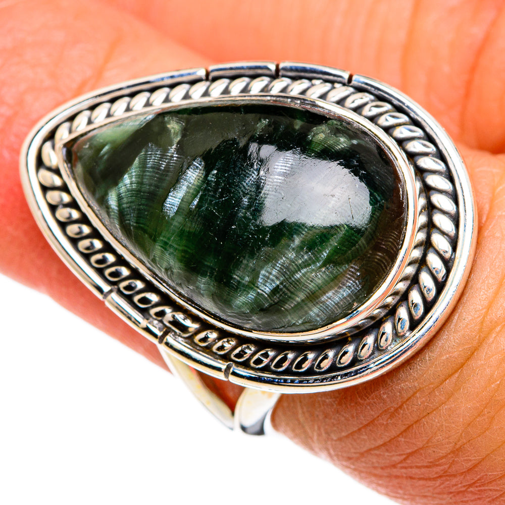 Seraphinite Rings handcrafted by Ana Silver Co - RING80488