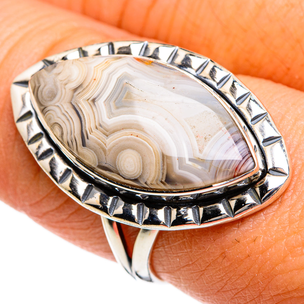 Laguna Lace Agate Rings handcrafted by Ana Silver Co - RING80501