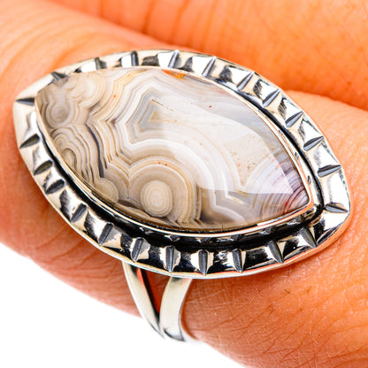 Laguna Lace Agate Rings handcrafted by Ana Silver Co - RING80501