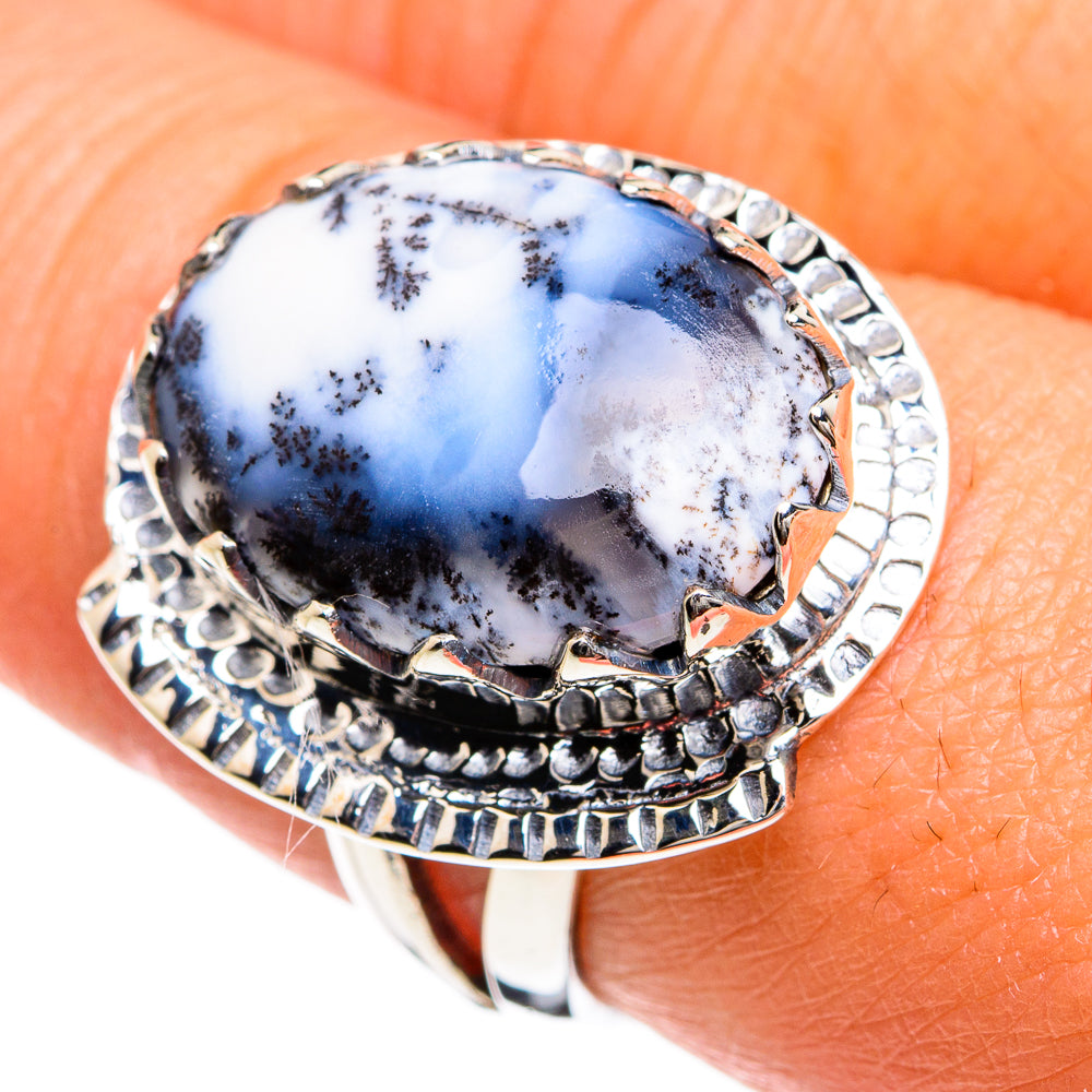 Dendritic Opal Rings handcrafted by Ana Silver Co - RING80504