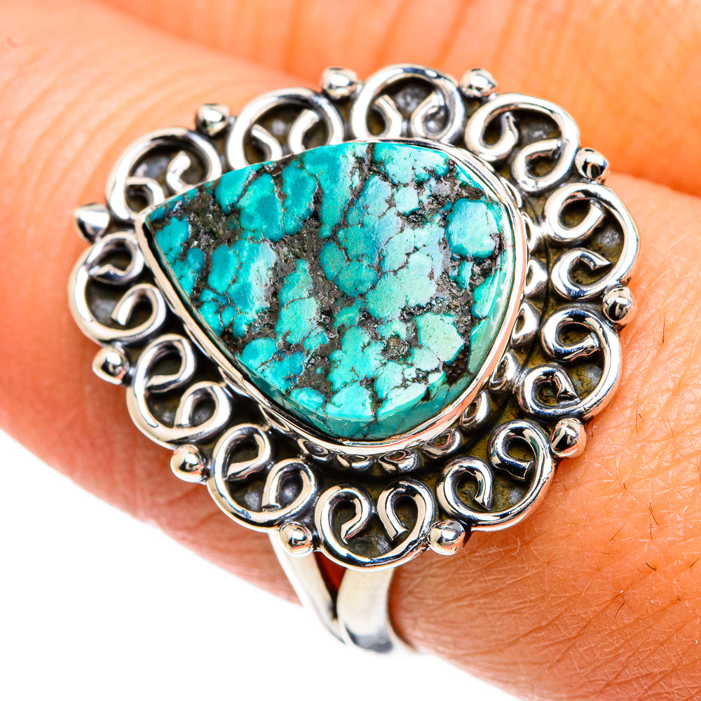 Tibetan Turquoise Rings handcrafted by Ana Silver Co - RING80511