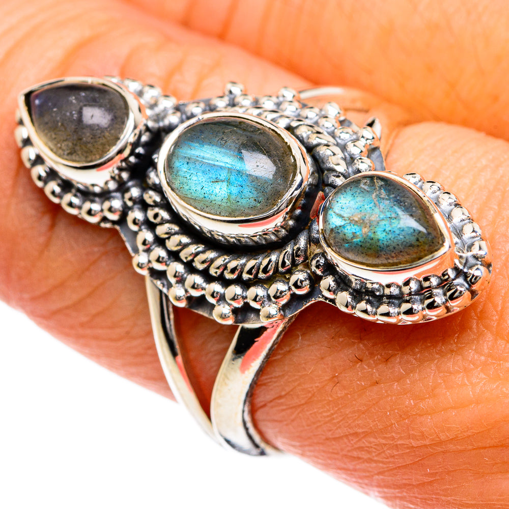 Labradorite Rings handcrafted by Ana Silver Co - RING80512