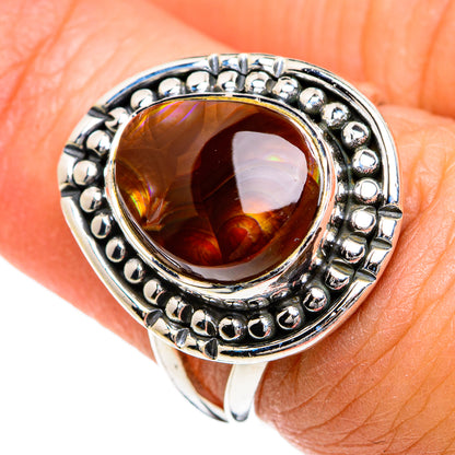 Mexican Fire Agate Rings handcrafted by Ana Silver Co - RING80514
