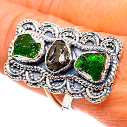 Chrome Diopside Rings handcrafted by Ana Silver Co - RING80536