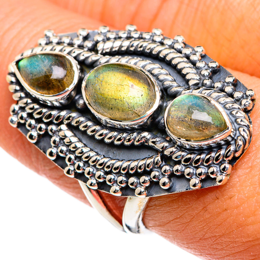 Labradorite Rings handcrafted by Ana Silver Co - RING80542