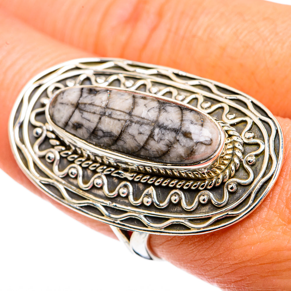 Orthoceras Fossil Rings handcrafted by Ana Silver Co - RING80563