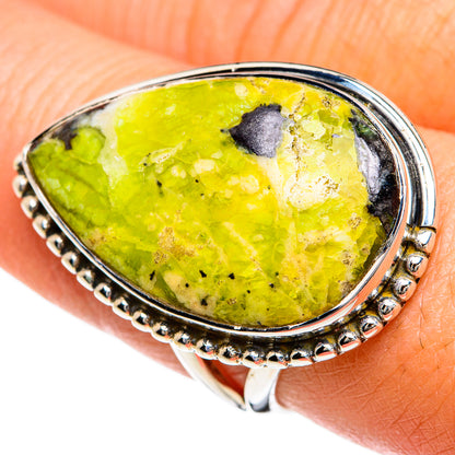 African Green Opal Rings handcrafted by Ana Silver Co - RING80565