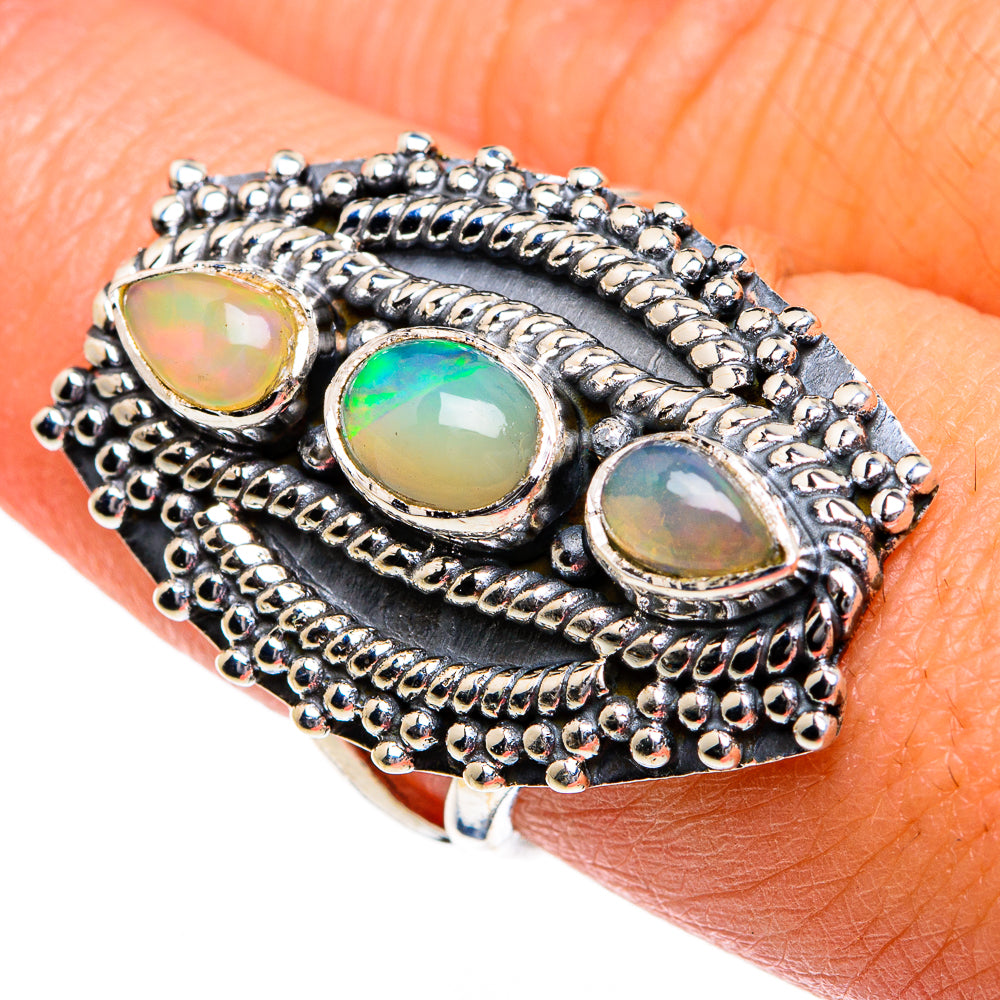 Ethiopian Opal Rings handcrafted by Ana Silver Co - RING80603