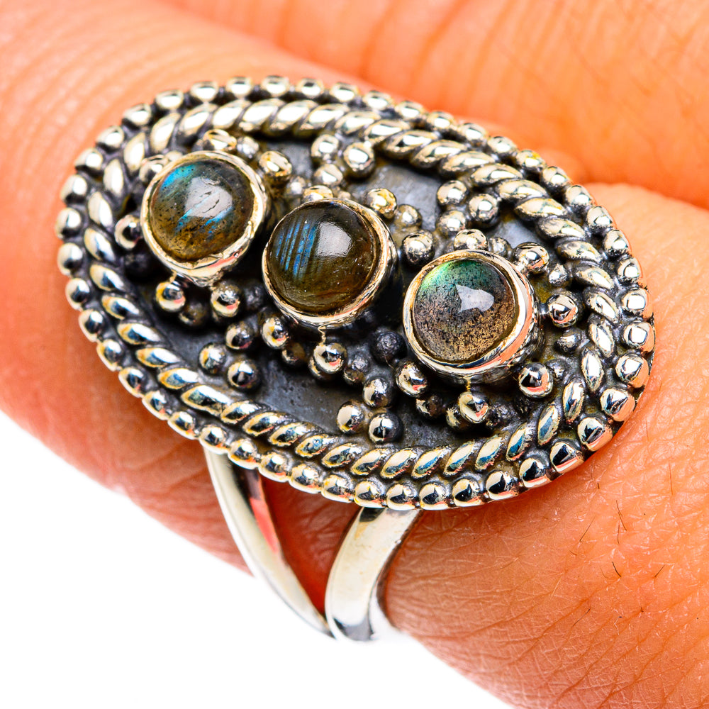 Labradorite Rings handcrafted by Ana Silver Co - RING80610