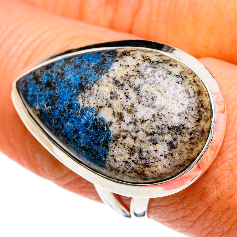 K2 Blue Azurite Rings handcrafted by Ana Silver Co - RING80612