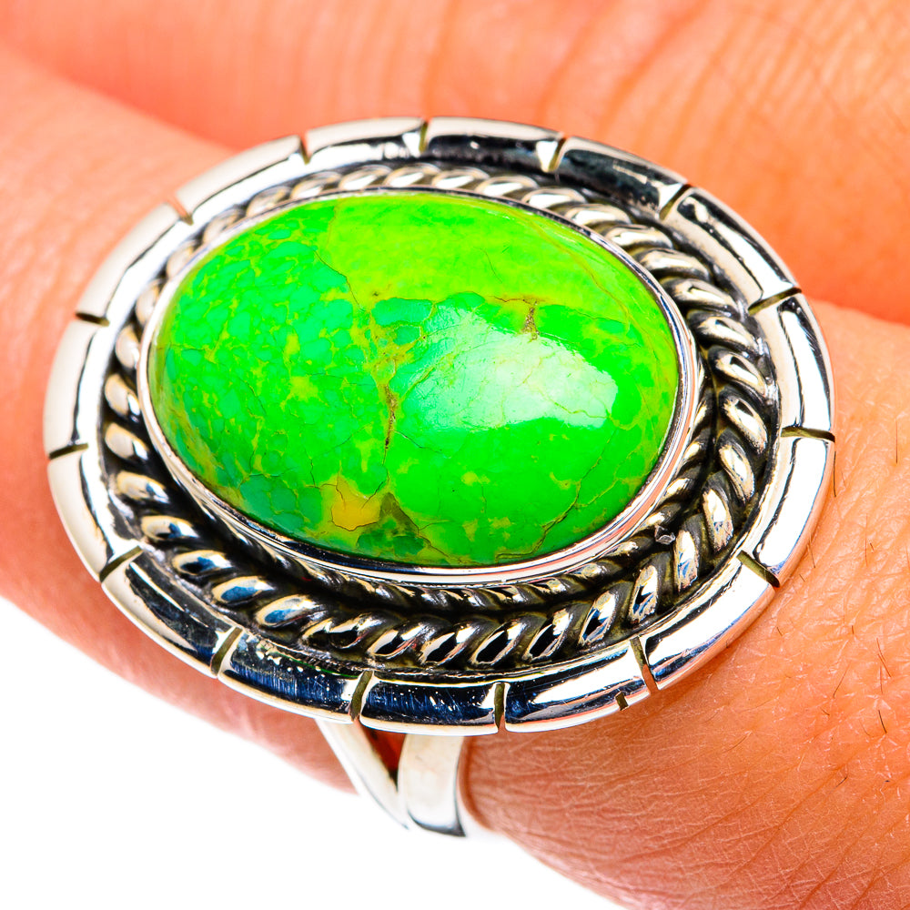 Gaspeite Rings handcrafted by Ana Silver Co - RING80614
