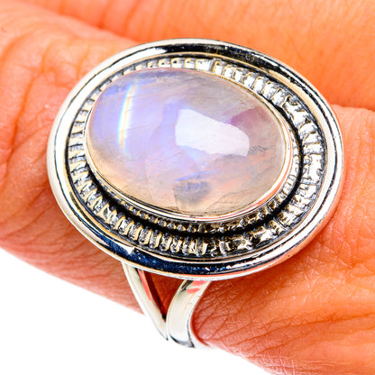 Rainbow Moonstone Rings handcrafted by Ana Silver Co - RING80630
